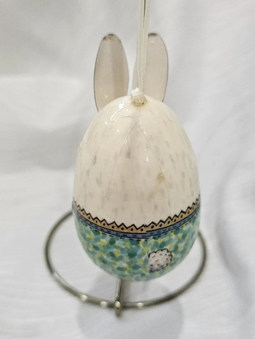 Vintage Paper Mache Decorative Easter Egg Ornament